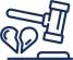 Gavel with broken heart