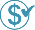 Money with a check mark
