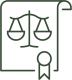 Scales of Justice on sealed document