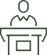 Man on stand