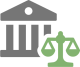 Courthouse and justice scale