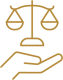 A hand holding a justice scale