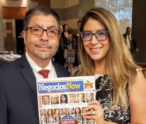 John and Alana De Leon with magazine article about John