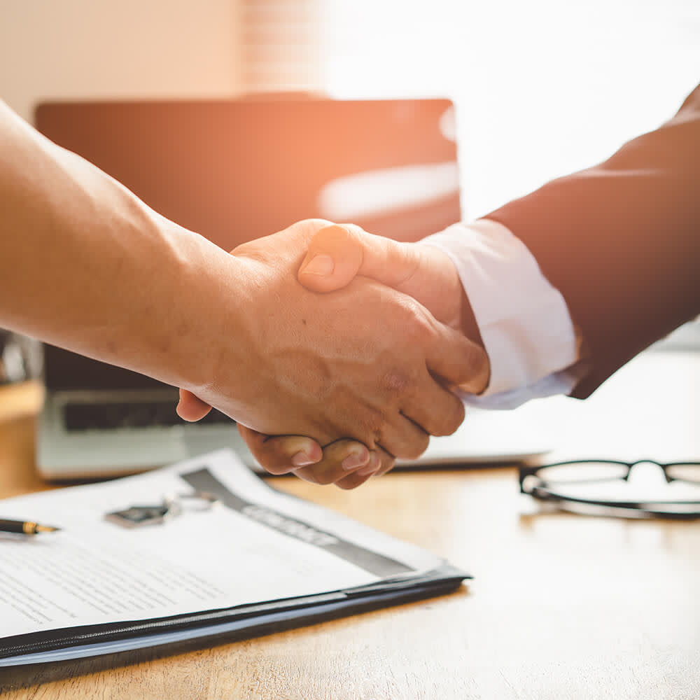 Handshake between business people