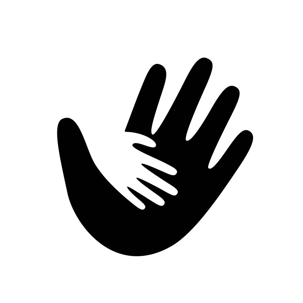 Child hand in parent hand illustration