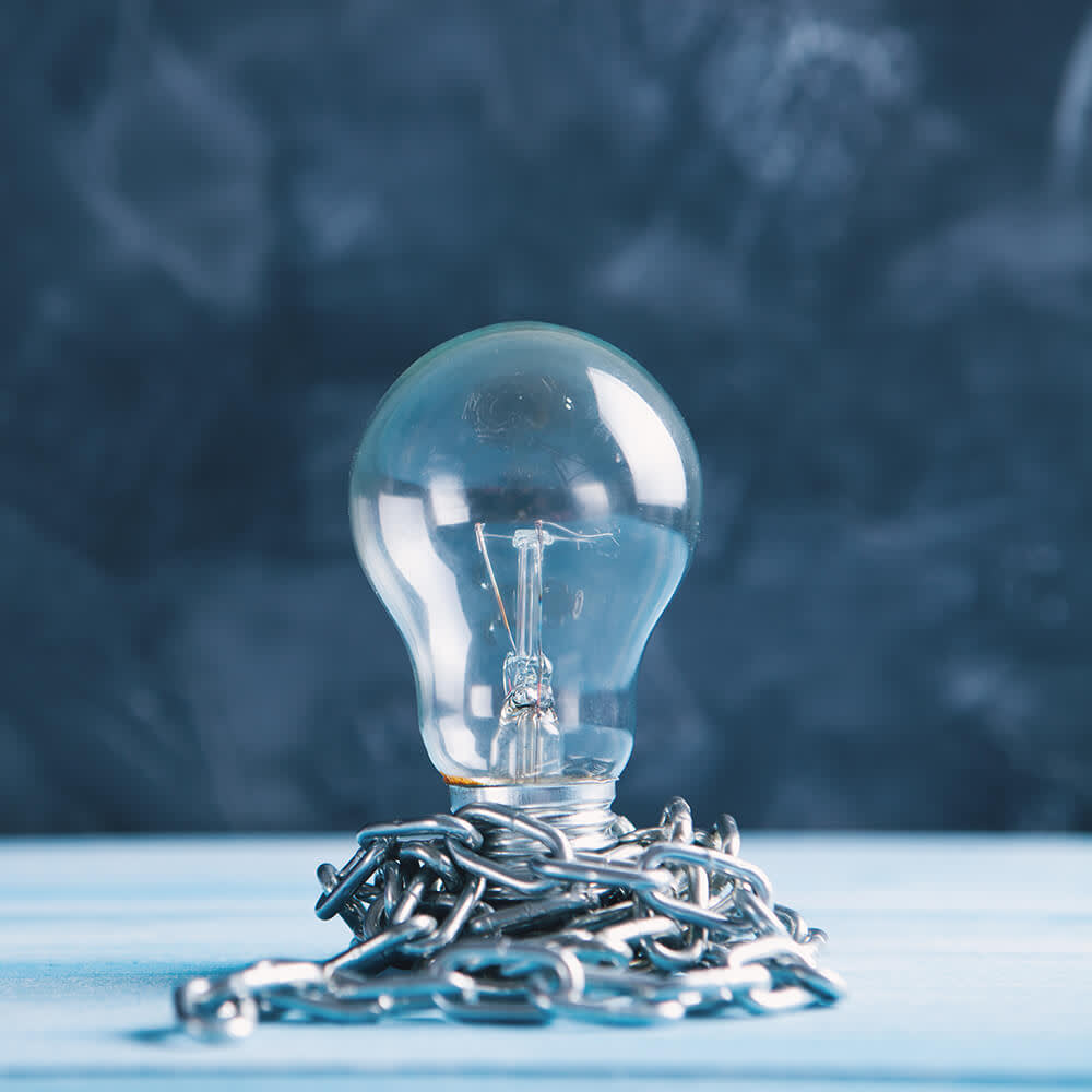 Light bulb and chains