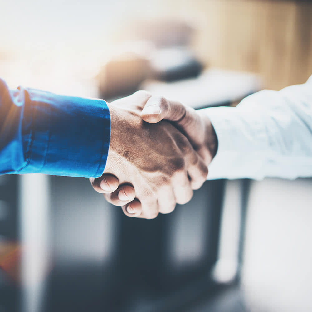 Handshake between two people