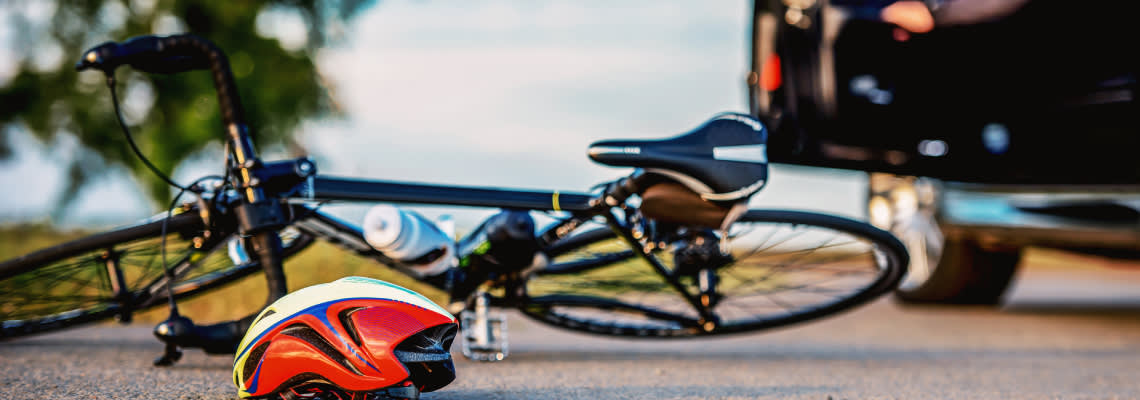 Accident between bicycle and a car