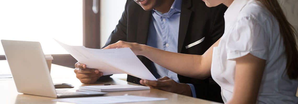 financial advisor working with a client