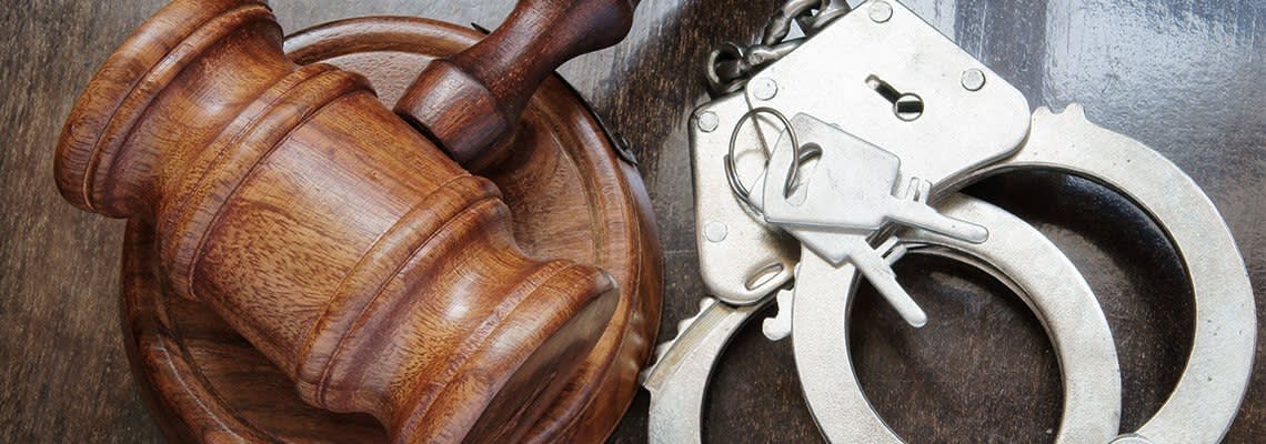 gavel and handcuffs