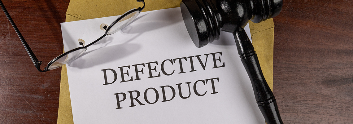 Defective Product Lawsuit Document with Gavel