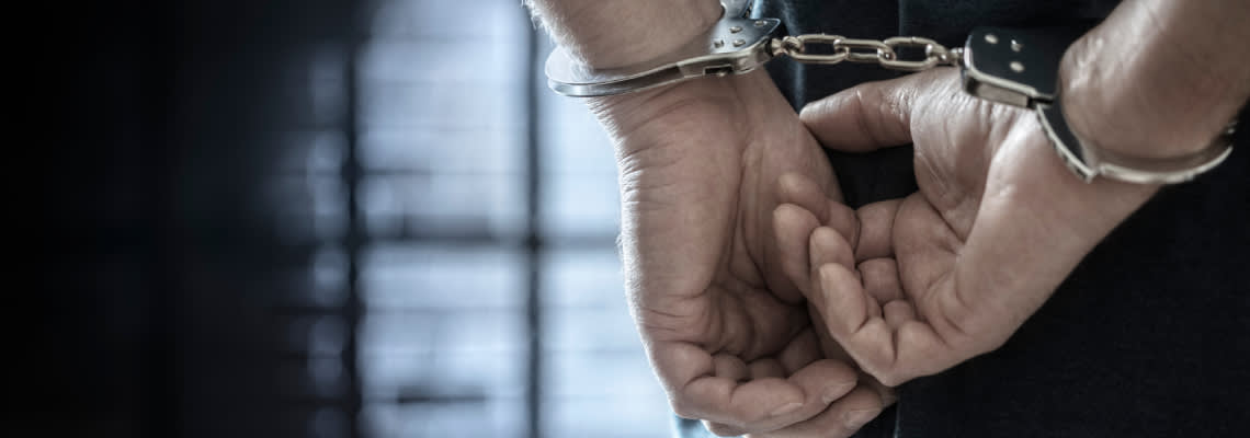 Handcuffed man