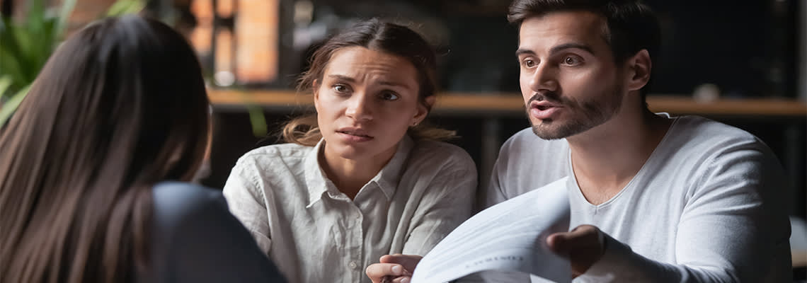 angry woman and man arguing