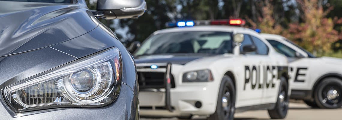 Car pulled over by 2 police cars