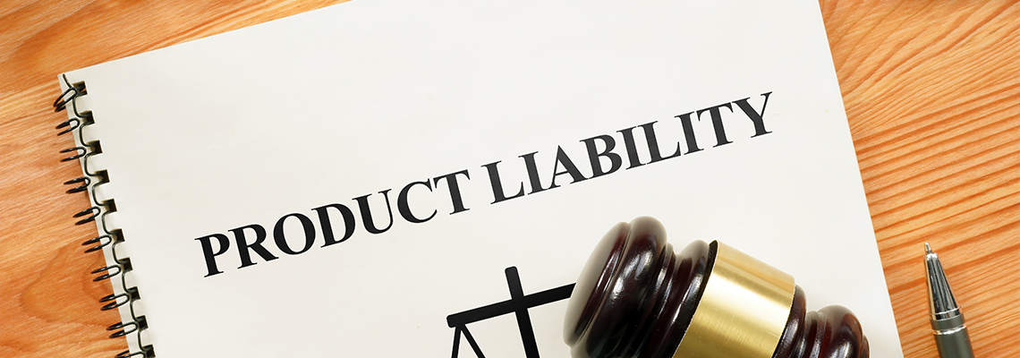 Product Liability is shown on the photo using the text as legal concept