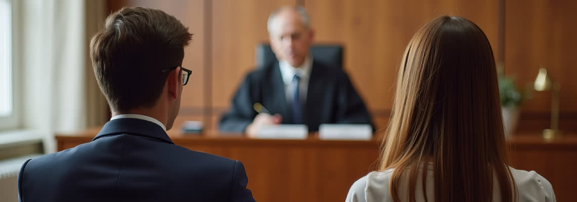 Divorcing couples Infront of a judge