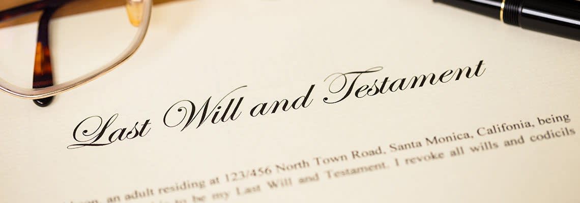 Last will and testament document