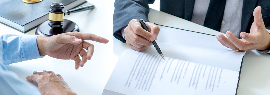 Lawyer or judge gavel with balance work with client
