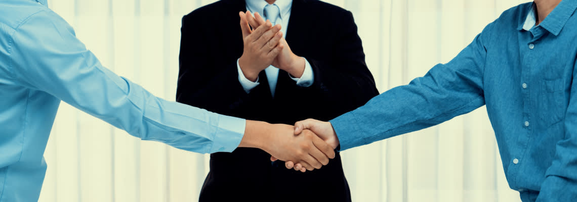 Attorney clapping after successful Arbitration