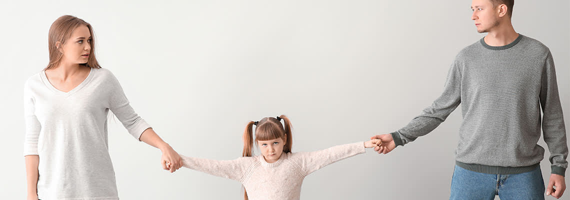 Divorced parents arguing about child custody