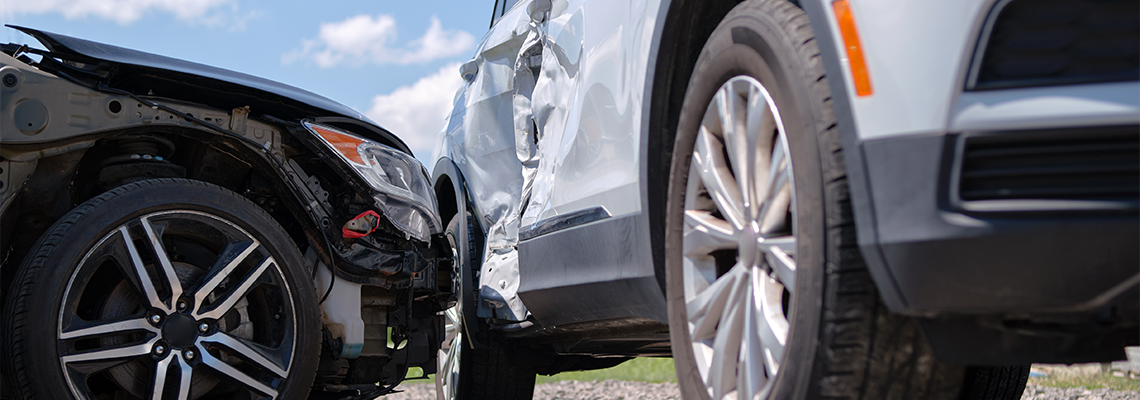 Cars crashed heavily in road accident after collision on city street