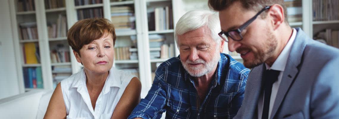 Couples consulting professional for estate planning