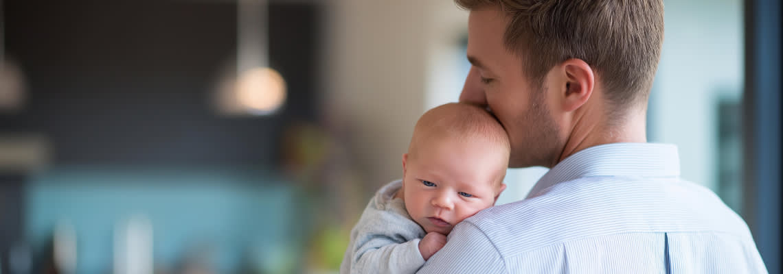 Father holding his child