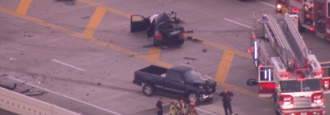 Car crash scene