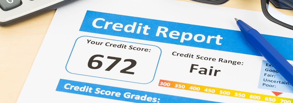Credit score of 672 document