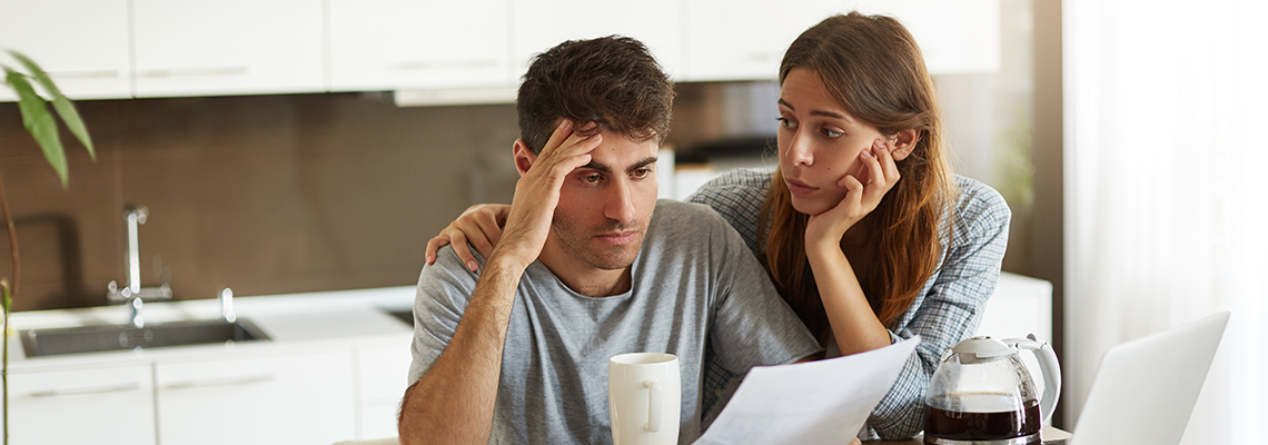 Couple looking at a document
