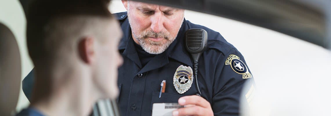 Police giving someone a ticket