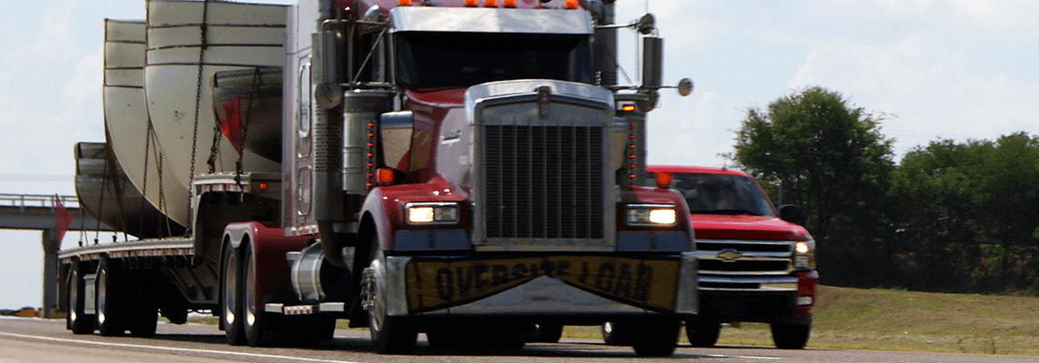 A semi-truck on the road