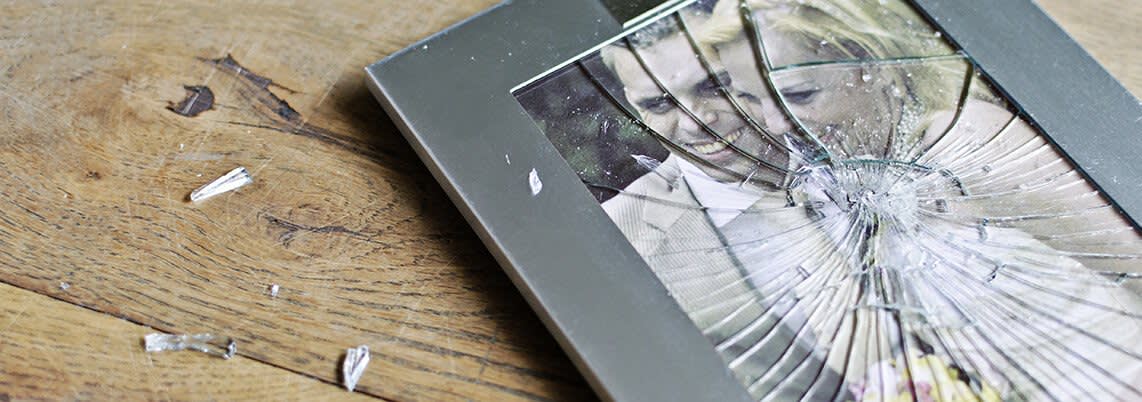 Broken wedding photo