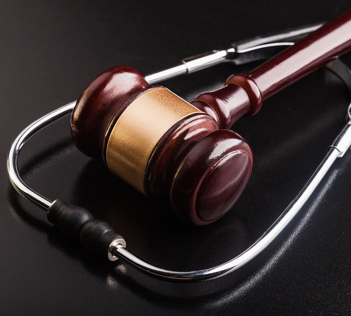 Stethoscope and gavel