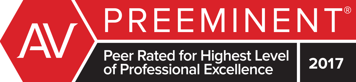 AV Preeminent Peer Rated for Highest Level of Professional Excellence 2017