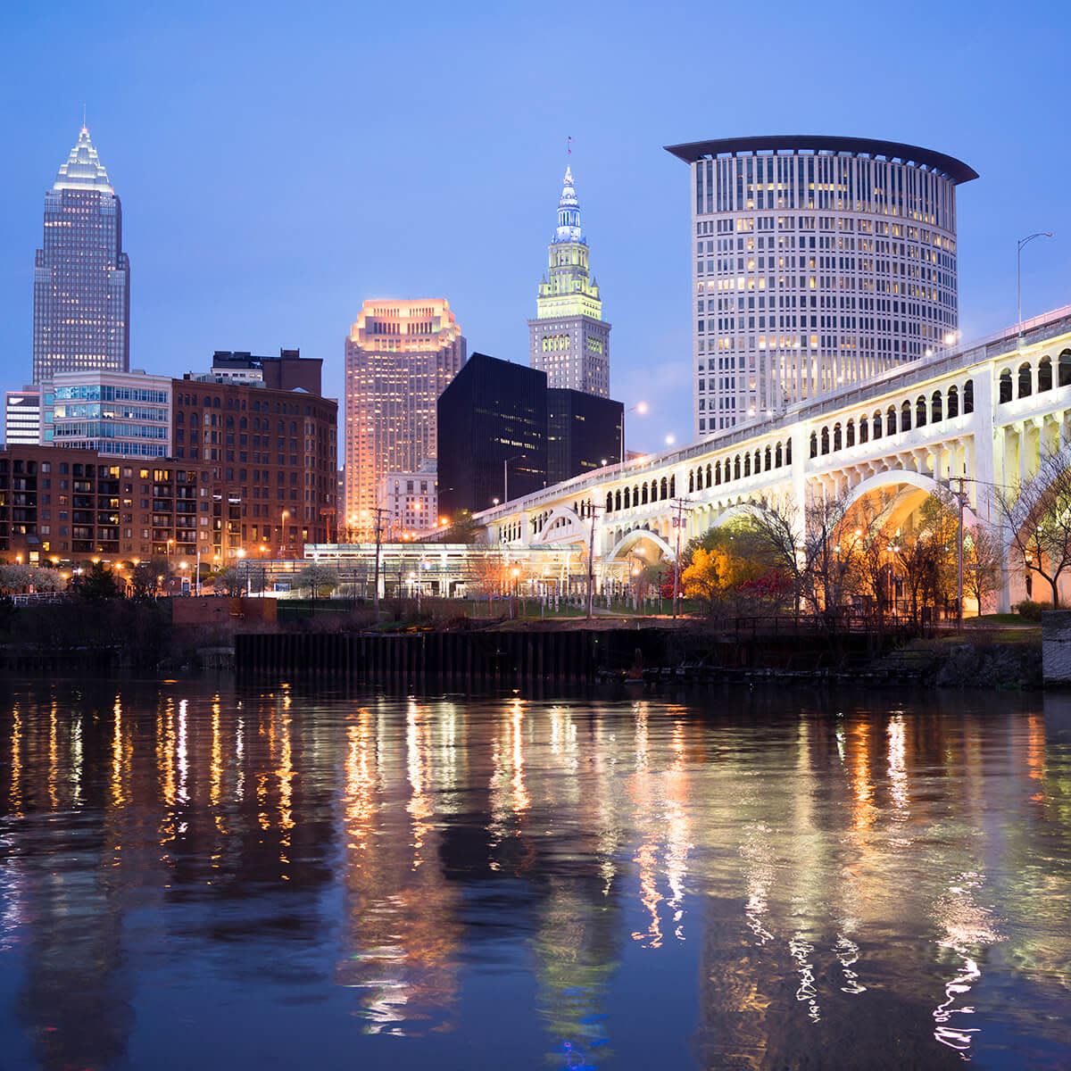 Cleveland Ohio Downtown City Skyline Cuyahoga River