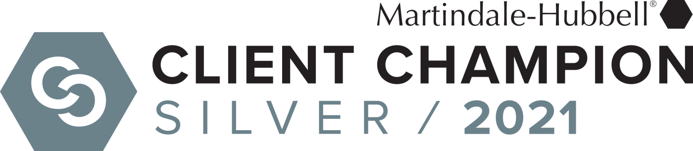 Martindale-Hubbell Client Champion Silver 2021 badge