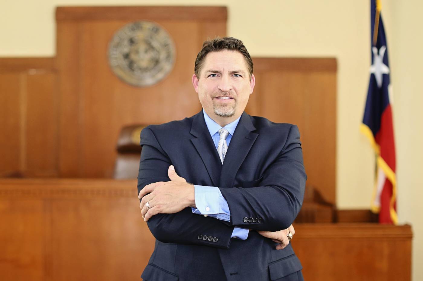 Attorney Justin K. Hall Crossing his Arms