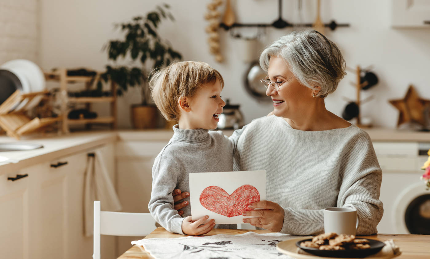 Little kid with grandmother