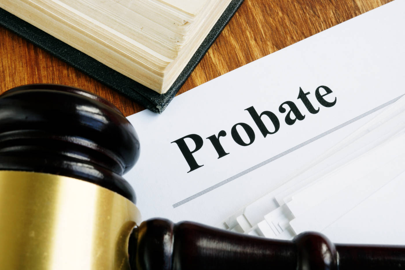 Gavel and probate word in document