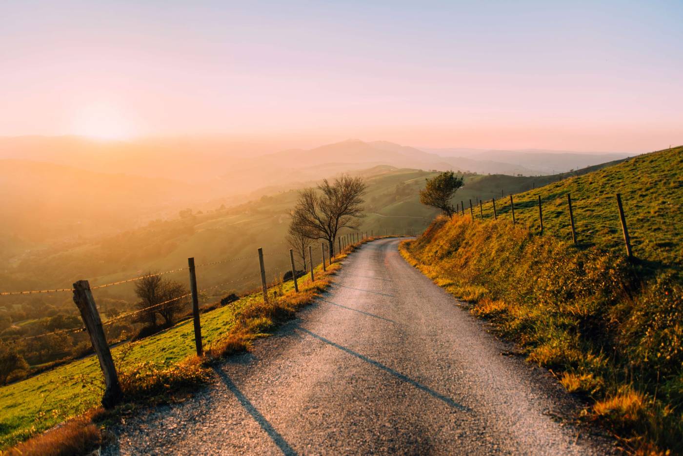 gravel road going through the mountains