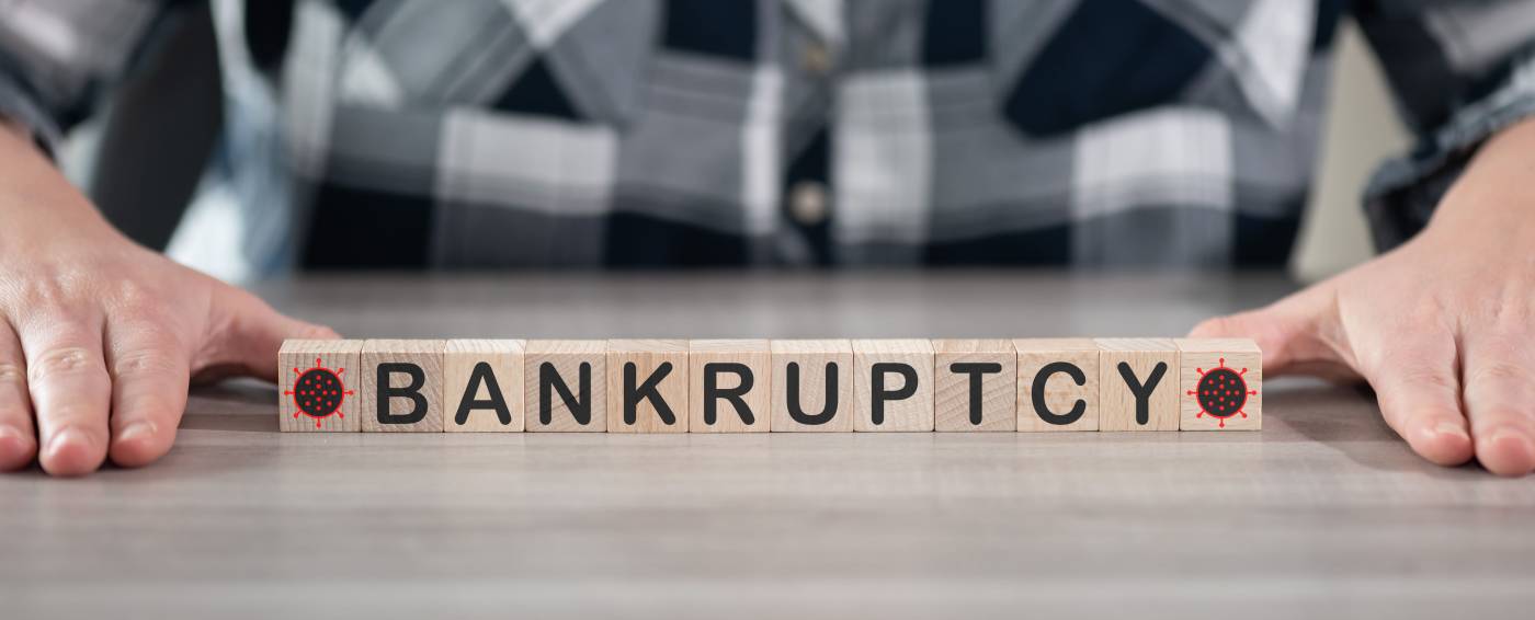 Bankruptcy spelled out with blocks