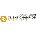 Martindale-Hubbell Client Champion Gold 2017 badge