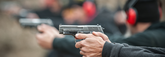 Shooter Practice Handgun Shooting in Row Group