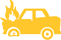 Car burning icon