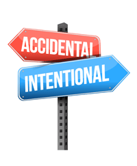 Signs that real "Accidental" and "Intentional" pointing in opposite directions