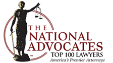 The national advocates top 100 lady scales of justice badge