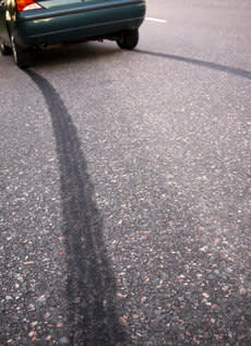 Car leaving skid marks