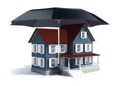 House with an umbrella over it 