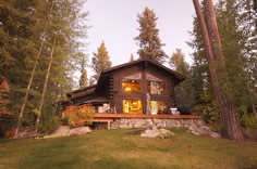 Log house out in the forest 